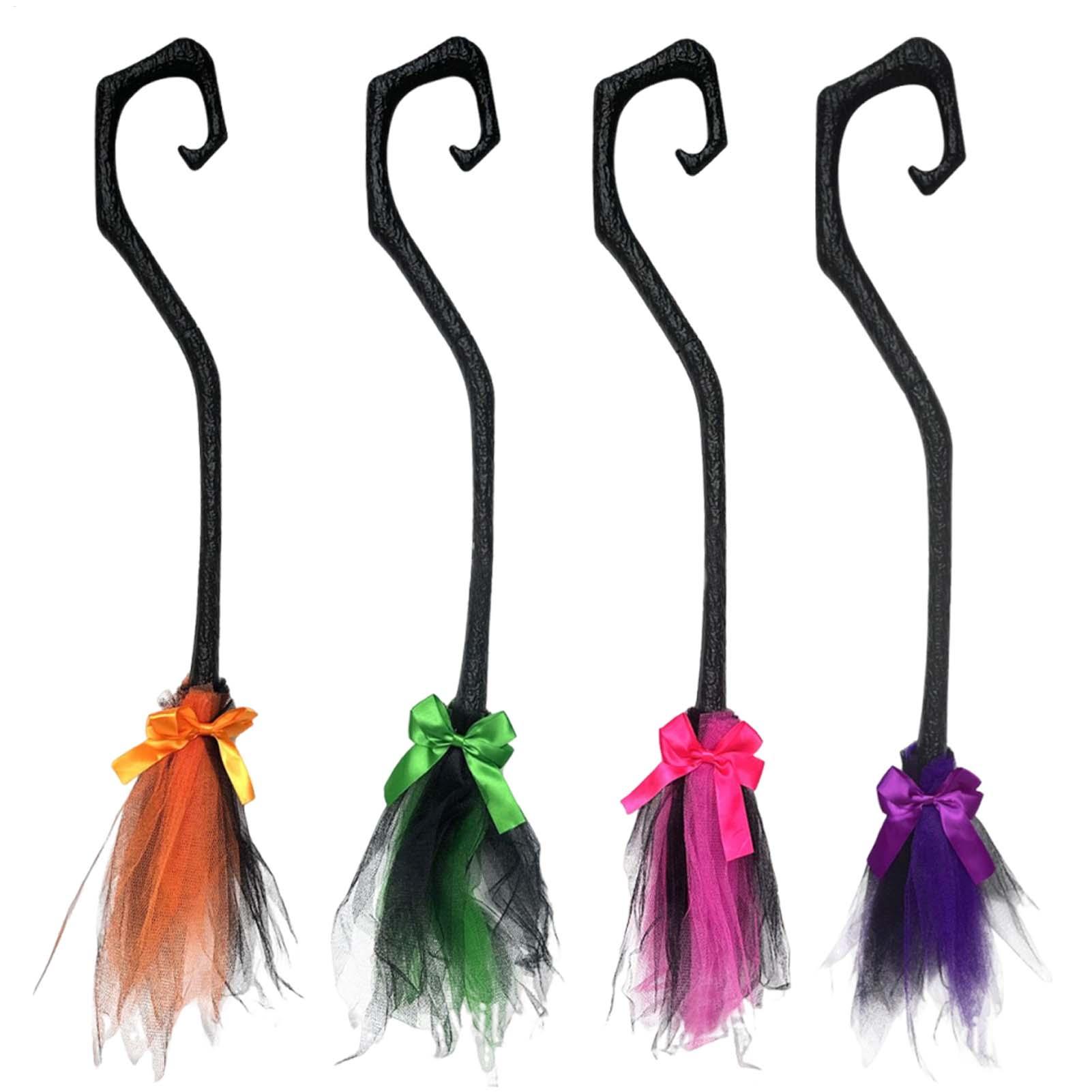 リボン付きの魔女のほうき。ハロウィーンの写真撮影用小道具、子 - Kids Outdoor Broom のレビューと価格