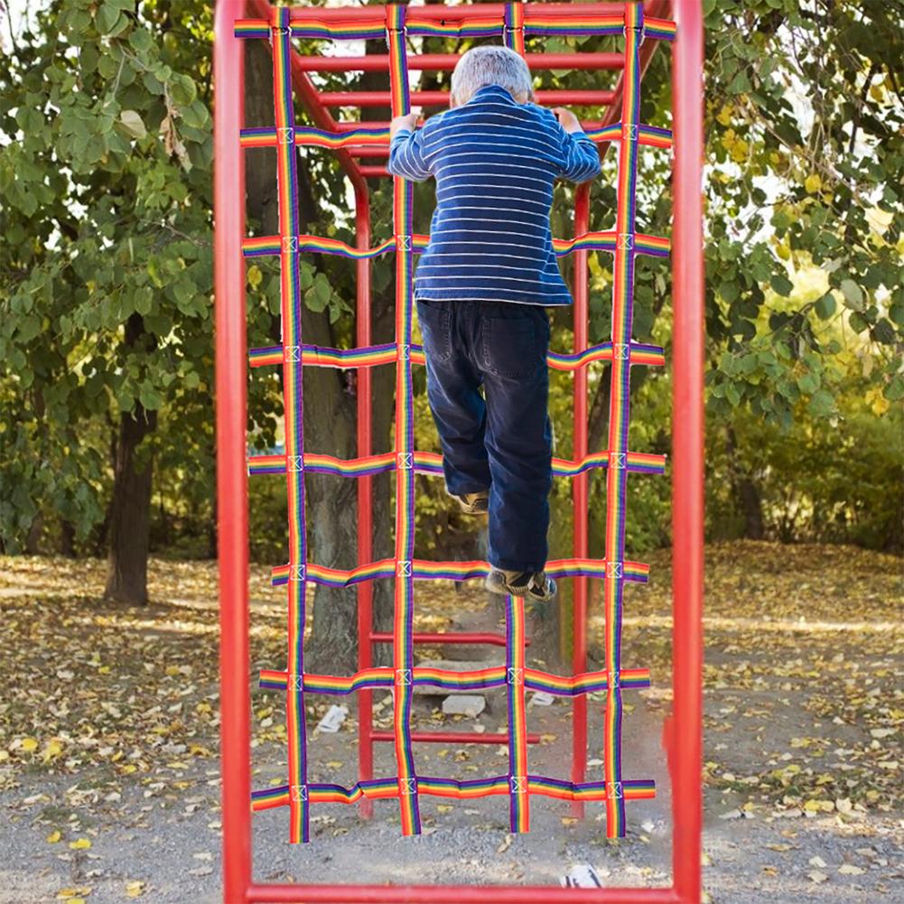 クロールネット遊び場貨物ネット89インチ × 46インチ虹の - Kids Outdoor Climbing Frame のレビューと価格