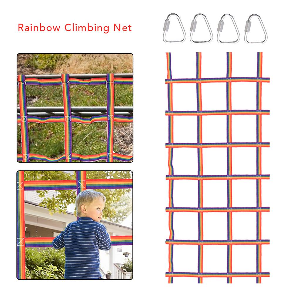クロールネット遊び場貨物ネット89インチ × 46インチ虹の - Kids Outdoor Climbing Frame のレビューと価格