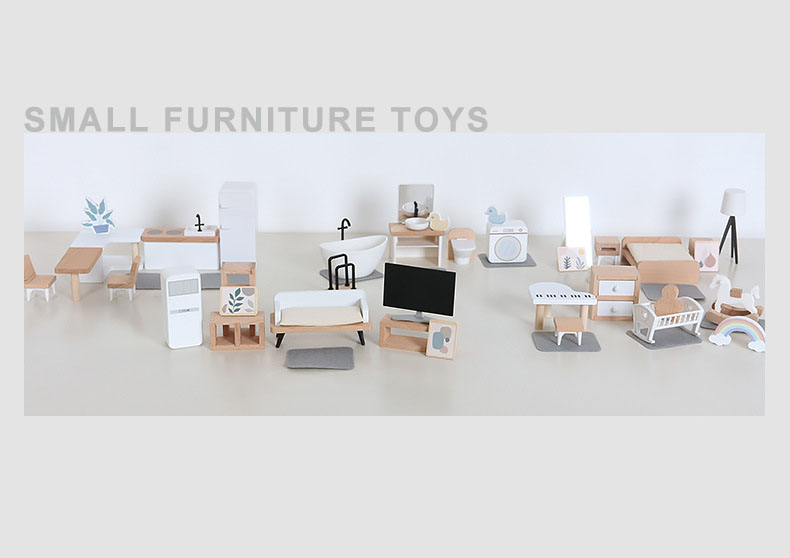 モダンなドールハウス家具キッチン木製ミニチュアバスルーム寝室 - Kids Outdoor Kitchen Accessories のレビューと価格