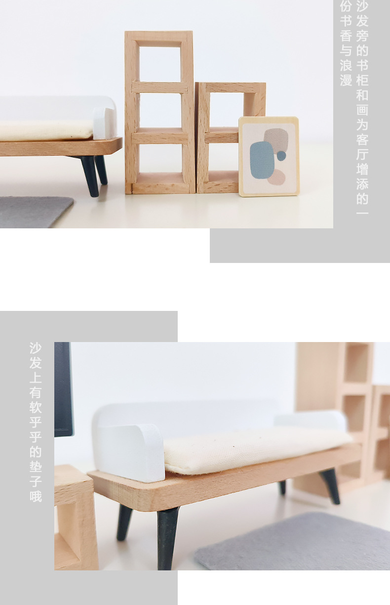 モダンなドールハウス家具キッチン木製ミニチュアバスルーム寝室 - Kids Outdoor Kitchen Accessories のレビューと価格